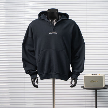 BALENCIAGA EMBROIDERED LOGO V-NECK HOODIE– 1:1 HIGH END
