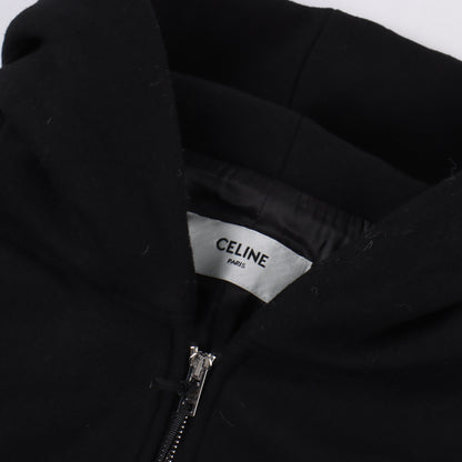 CELINE WOOL & LEATHER HOODIE JACKET - SUPER CLONE