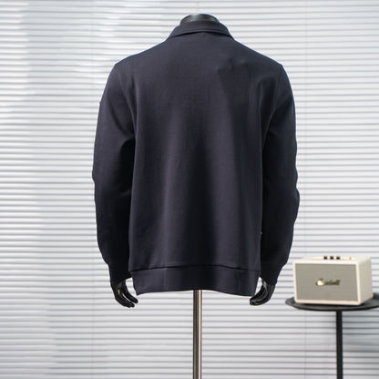 MONCLER LEATHER LOGO HALF-ZIP SWEATSHIRT– 1:1 HIGH END