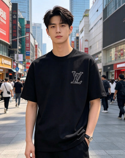 LOUIS VUITTON T-SHIRT - SCHWARZ / WEIß - SUPER CLONE 260g