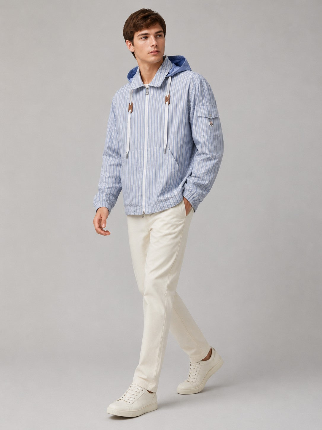 MONCLER STRIPED HOODED ZIP JACKET – 1:1 HIGH END