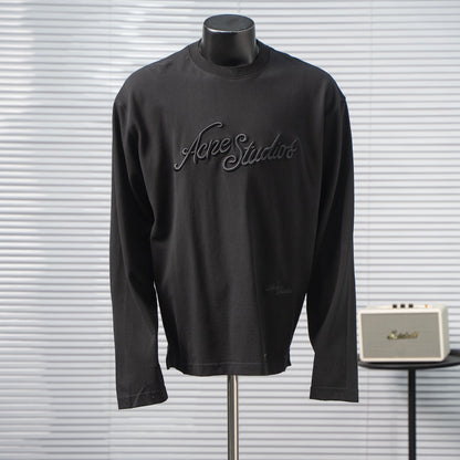 ACNE STUDIOS EMBROIDERED LOGO LONG SLEEVE T-SHIRT – 1:1 HIGH END
