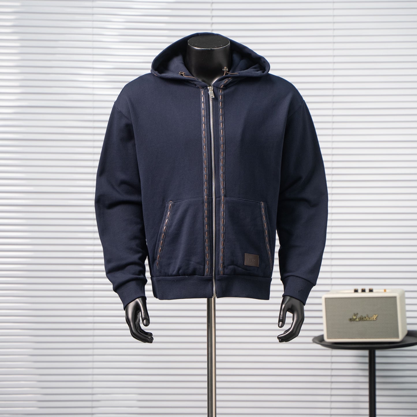 FENDI LEATHER LABEL ZIP HOODIE – 1:1 HIGH END