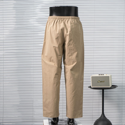 PRADA TWO-TONE LETTER LOGO LINEN-COTTON CASUAL TRACK PANTS – 1:1 HIGH END