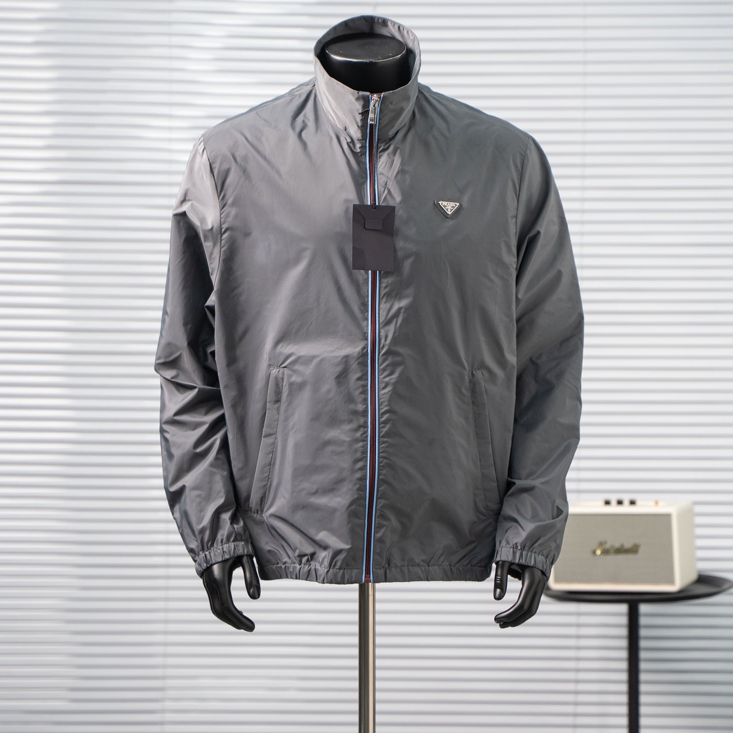 PRADA CONTRAST PIPING STAND COLLAR ZIPPER JACKET– 1:1 HIGH END