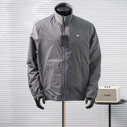 PRADA CONTRAST PIPING STAND COLLAR ZIPPER JACKET– 1:1 HIGH END