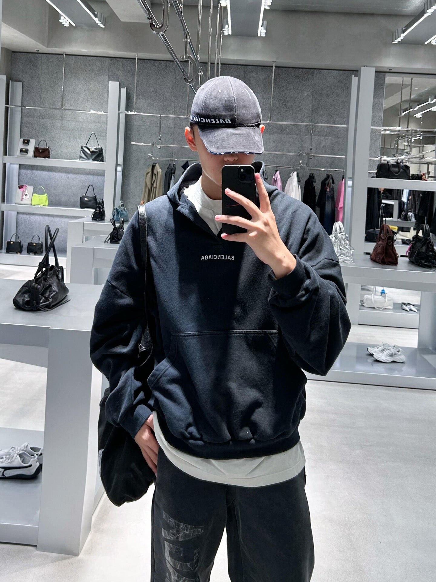 BALENCIAGA EMBROIDERED LOGO V-NECK HOODIE– 1:1 HIGH END