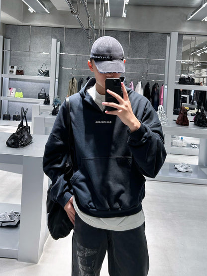BALENCIAGA EMBROIDERED LOGO V-NECK HOODIE– 1:1 HIGH END