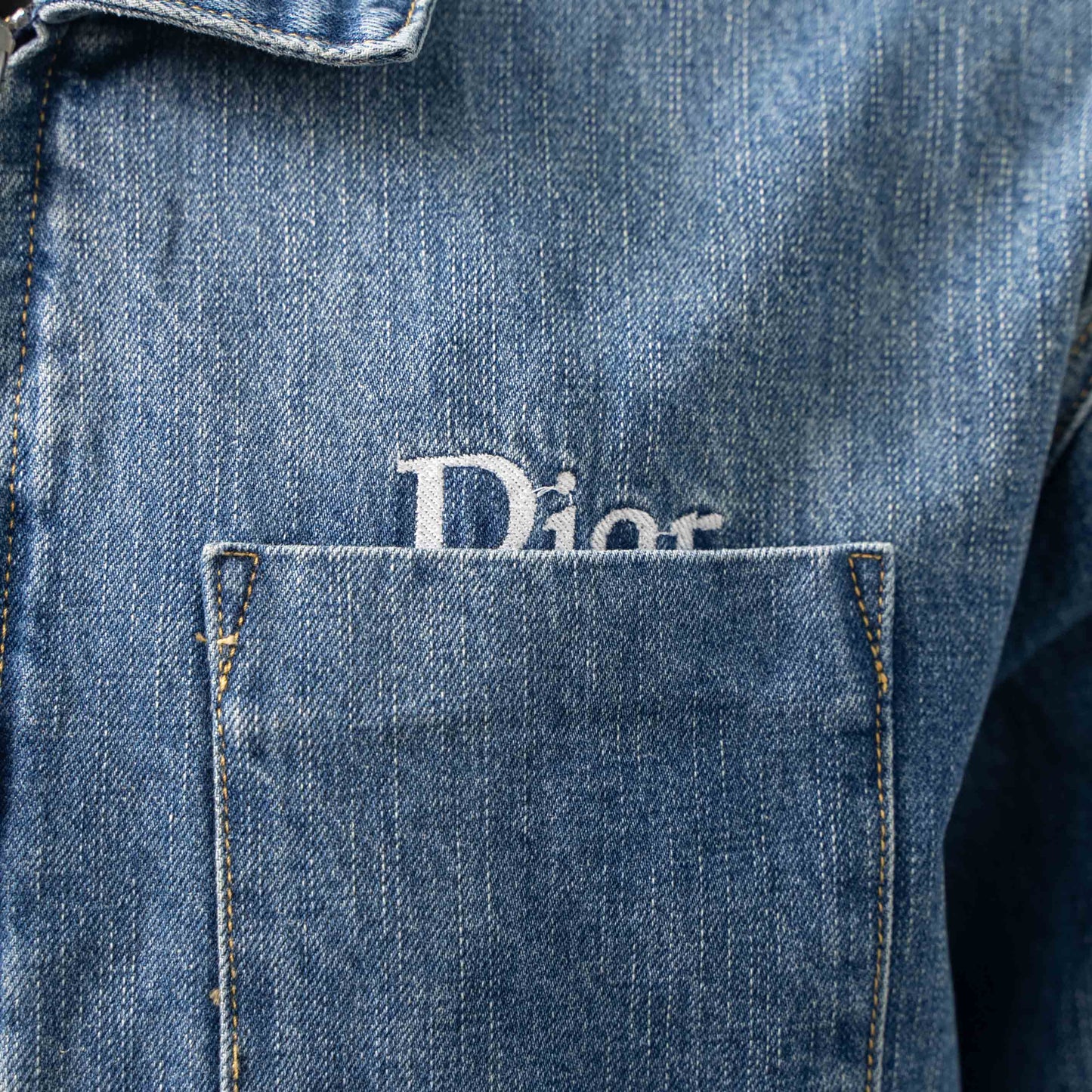 DIOR CD EMBROIDERED POCKET ZIPPER DENIM JACKET– 1:1 HIGH END