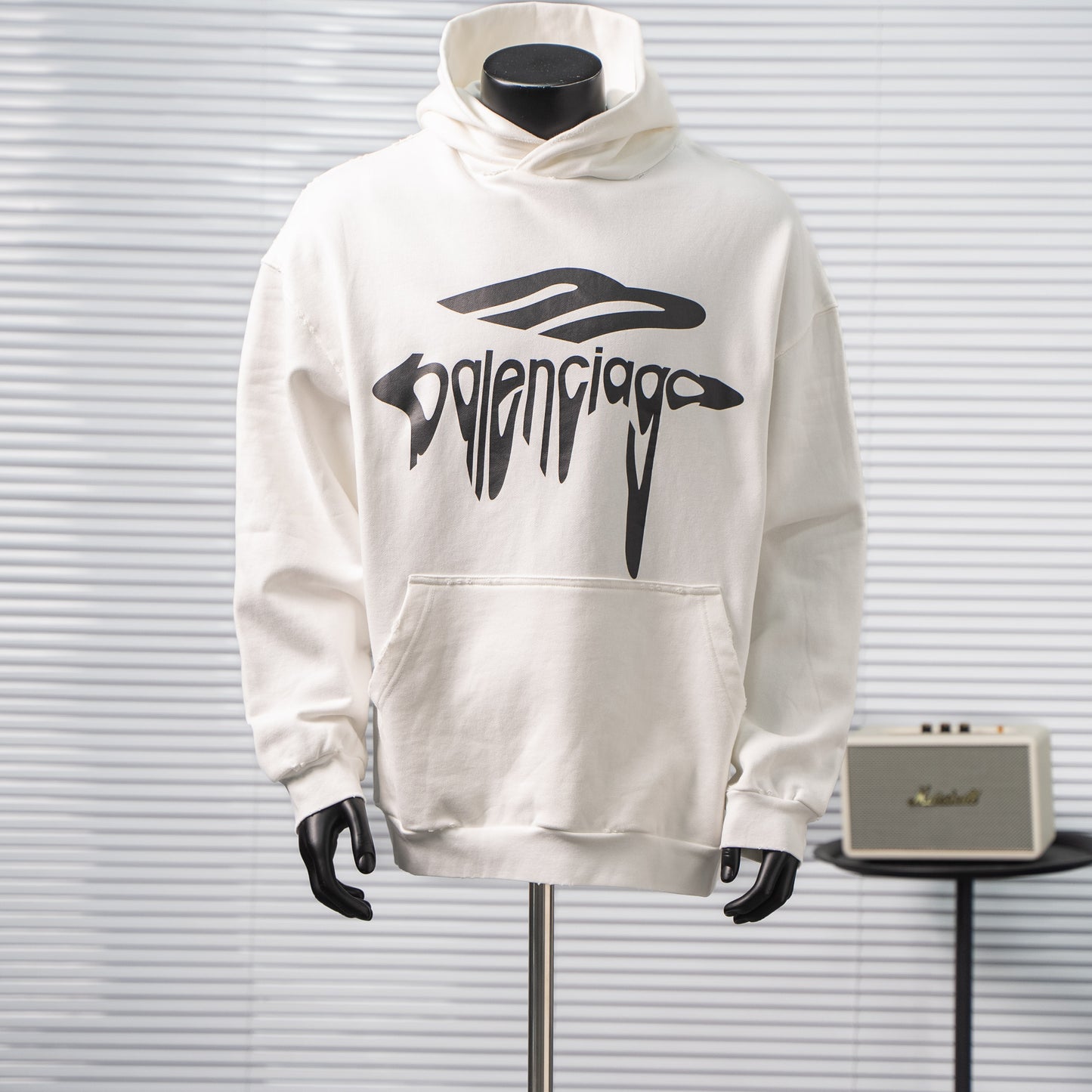 BALENCIAGA DISTRESSED LIQUID LOGO HOODIE – 1:1 HIGH END