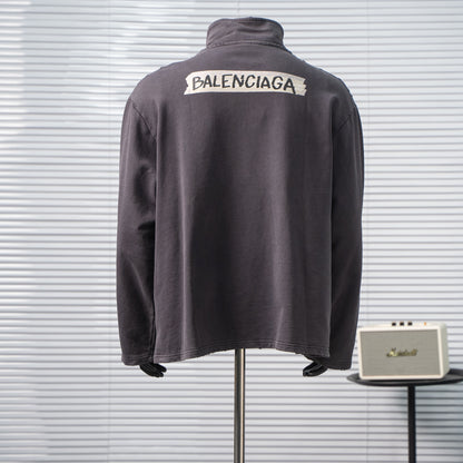 BALENCIAGA BLCG HALF-ZIP HIGH COLLAR SWEATSHIRT – 1:1 HIGH END