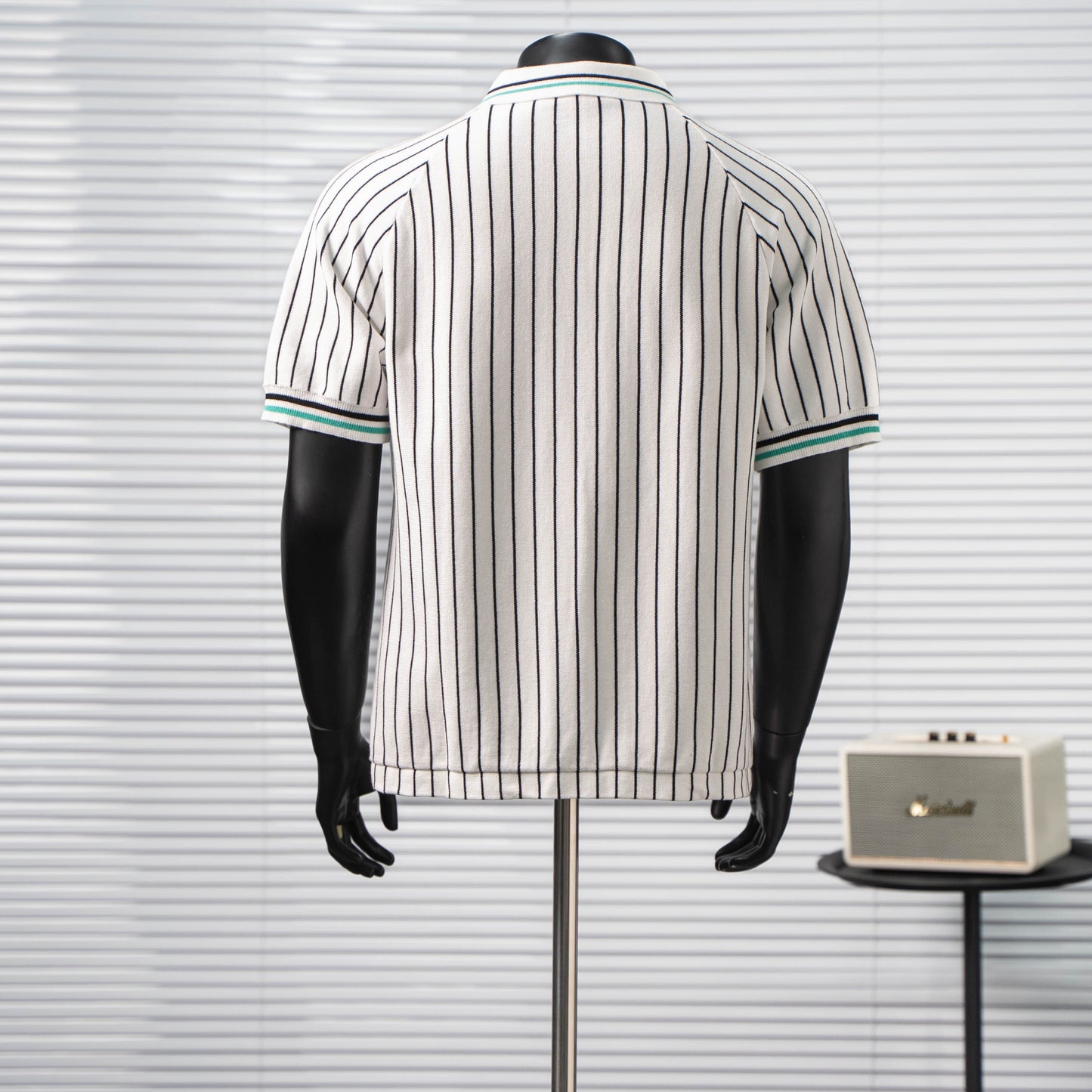 LOUIS VUITTON STRIPED KNIT SHORT-SLEEVE POLO SHIRT – 1:1 HIGH END