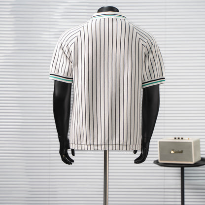 LOUIS VUITTON STRIPED KNIT SHORT-SLEEVE POLO SHIRT – 1:1 HIGH END
