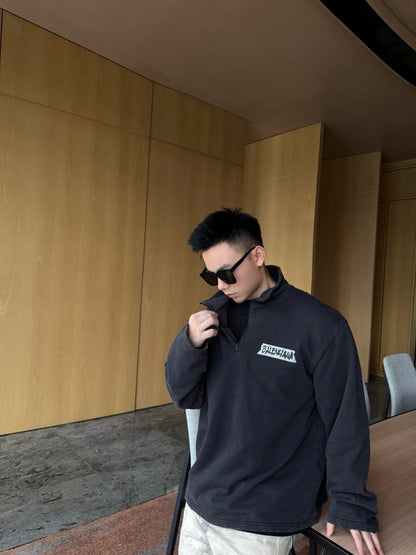 BALENCIAGA BLCG HALF-ZIP HIGH COLLAR SWEATSHIRT – 1:1 HIGH END