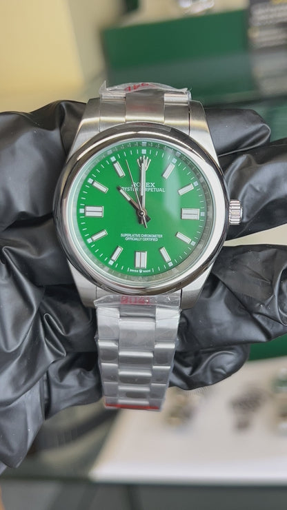 ROLEX OYSTER PERPETUAL GREEN DIAL 41MM U1 FACTORY - AUTOMATIK