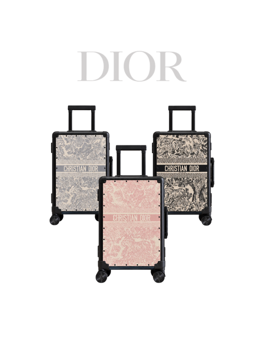 DIOR-STYLE OBLIQUE TROLLEY LUGGAGE – 20″ – HIGH QUALITY 1:1