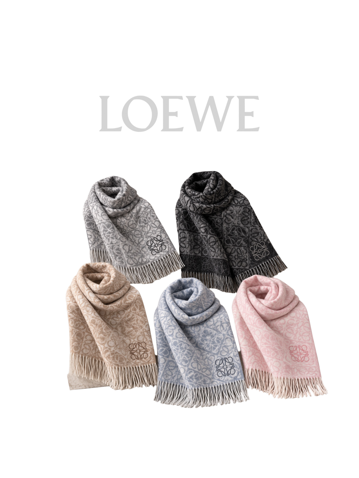 LOEWE LOGO WOOL & CASHMERE SCARF – HIGH QUALITY 1:1