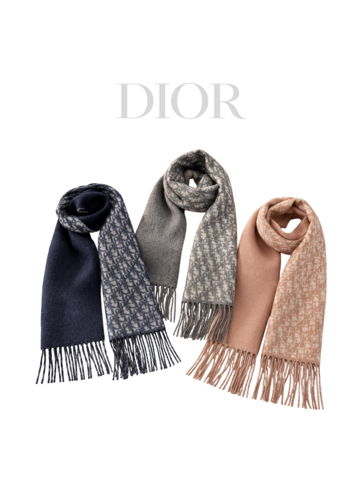 DIOR OBLIQUE CASHMERE SCARF – 100% KASCHMIR – HIGH QUALITY 1:1
