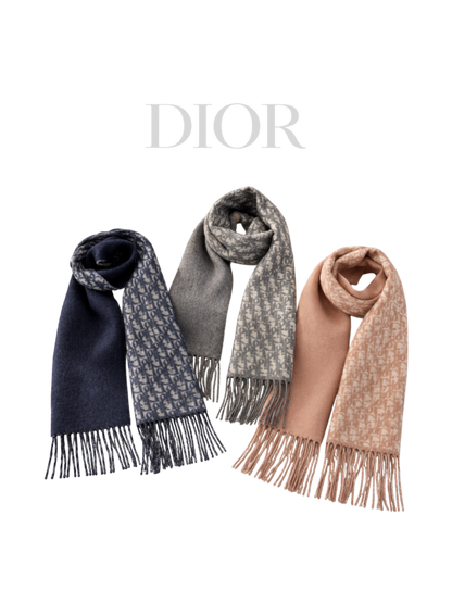 DIOR OBLIQUE CASHMERE SCARF – 100% KASCHMIR – HIGH QUALITY 1:1