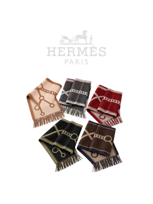 HERMÈS KEY MOTIF WOOL SCARF – HIGH QUALITY 1:1