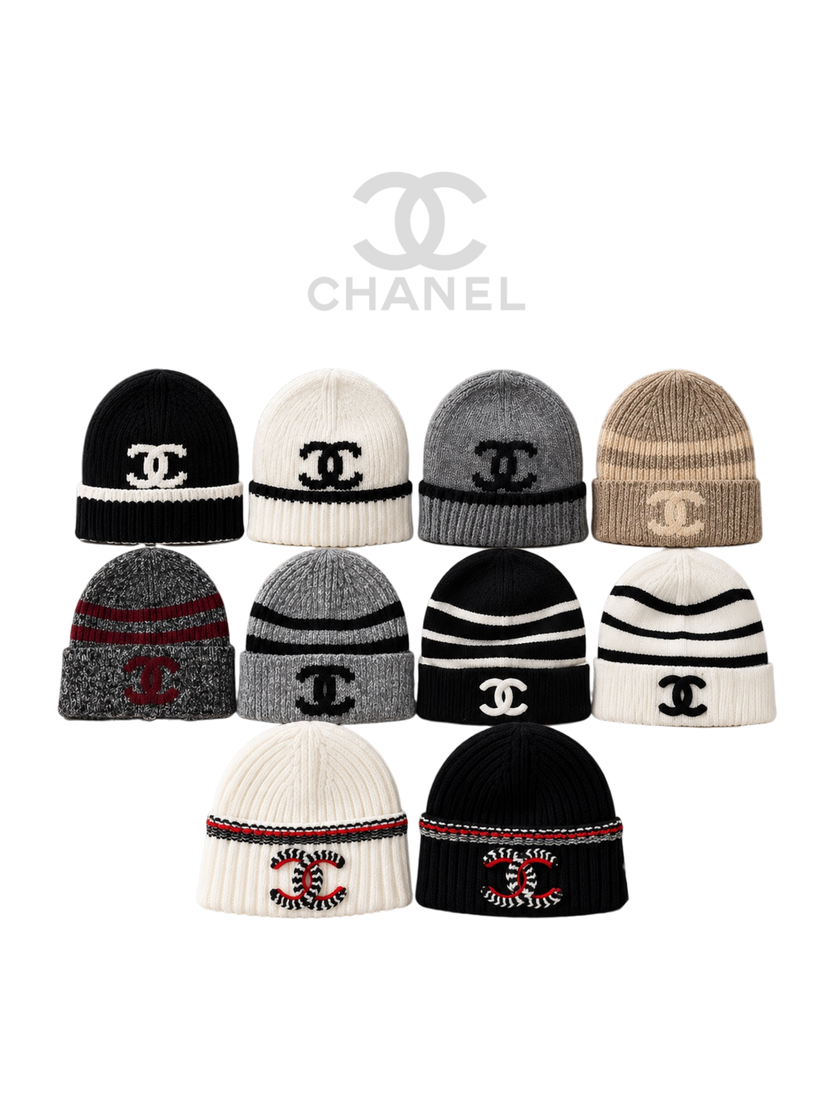 CHANEL-STYLE KNIT BEANIE – HIGH QUALITY 1:1