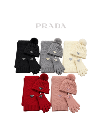 PRADA WINTER ACCESSORY SET – MÜTZE, SCHAL & HANDSCHUHE - 1:1 HIGH END