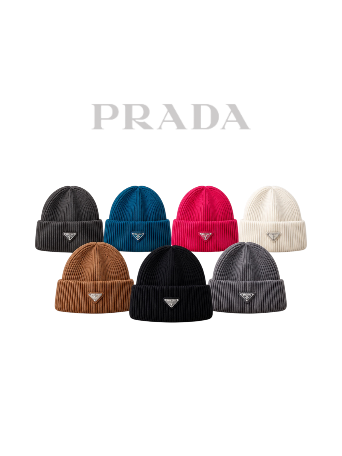 PRADA EMBROIDERED LOGO TWO-TONE BASEBALL CAP – BLACK / WHITE – 1:1 HIGH END