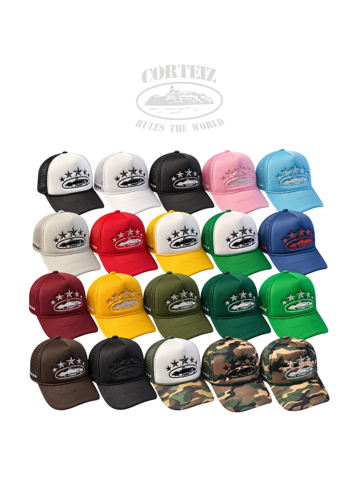 CORTEIZ 5 STARZ ALCATRAZ TRUCKER CAP – HIGH QUALITY 1:1
