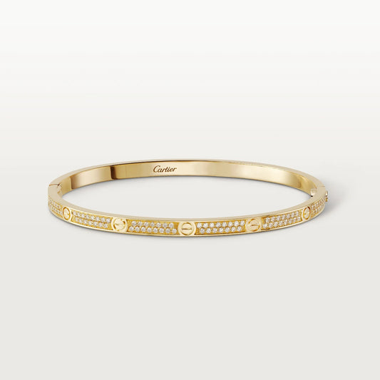 CARTIER LOVE ARMBAND SCHMAL - ICED OUT GOLD  - UNISEX - FULLSET