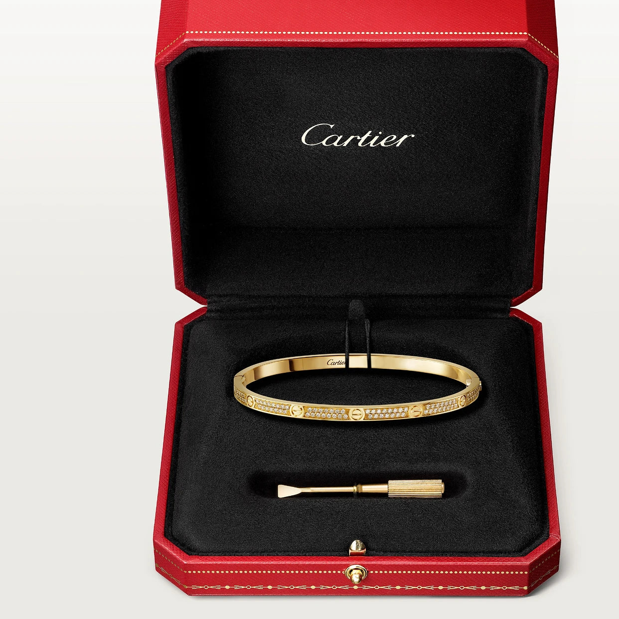 CARTIER LOVE ARMBAND SCHMAL - ICED OUT GOLD  - UNISEX - FULLSET