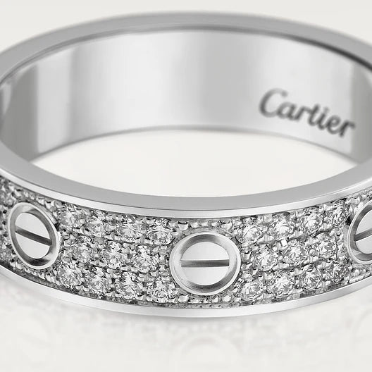 CARTIER LOVE RING ICED OUT - WEIßGOLD / SILBER - FULLSET